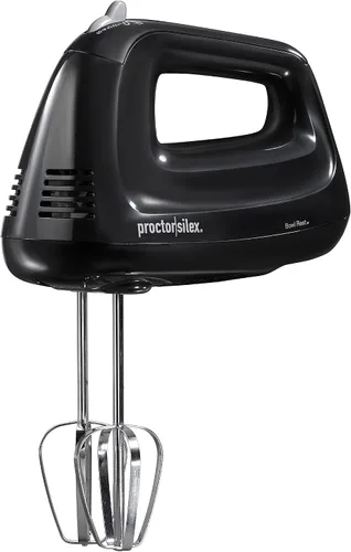 Proctor Silex Easy Mix - Batidora de mano eléctrica de 5 velocidades con soporte de tazón, compacta y ligera, 215 vatios de potencia máxima, color