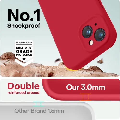 Vista 4 de LOVE 3000 Funda diseñada para iPhone 13, silicona premium con [Protección de cámara] [Forro de microfibra suave antiarañazos] Funda protectora