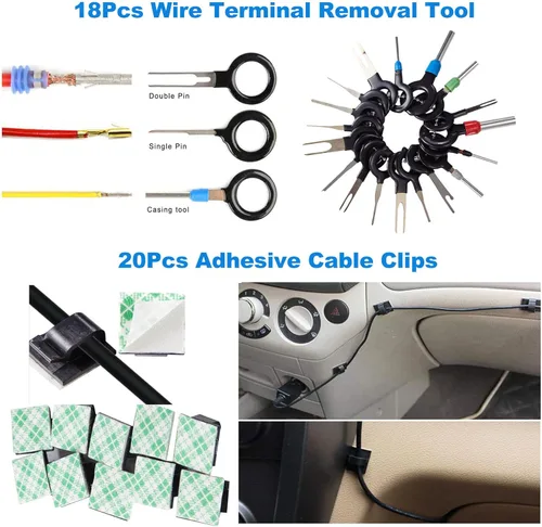 Vista 6 de Uolor - Kit de 342 piezas con herramientas para el auto, para quitar molduras, paneles de puerta, audio, radio, estéreo, juego de clips de retención