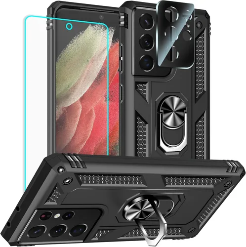 Vista 9 de Yiakeng Funda para Samsung Galaxy S8, Samsung S8, funda protectora de grado militar con anillo para Samsung Galaxy S8 (verde militar)