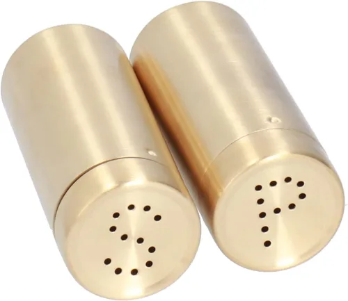 Vista 6 de Botella de condimento de sal, 2 macetas de condimentos, coctelera de acero inoxidable, contenedor de cocina, 1.5 x 1.5 x 3.4 pulgadas, 6.8 onzas