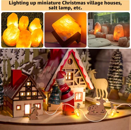 Vista 6 de Luces LED de Molde Soplado C7 de Villa Navideña. 6 pies con Interruptor y Fusible, Adecuadas para Linternas de Calabaza de Halloween de Interiores