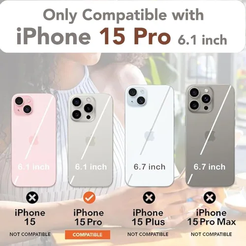 Vista 3 de SINIANL Funda compatible con iPhone 15, funda de piel azul con soporte magnético, soporte para tarjetas de crédito, funda tipo cartera for iPhone