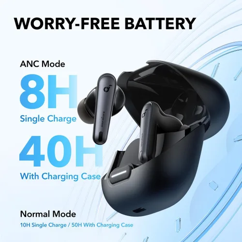 Vista 5 de Soundcore by Anker Liberty 4 NC - Auriculares inalámbricos, 98.5% de reducción de ruido, cancelación de ruido adaptativa a oídos y medio ambiente