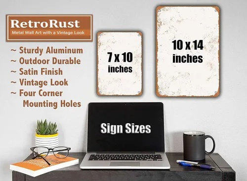 Vista 2 de Letrero de metal de 7 x 10 pulgadas – Bell Teléfono – Vintage Rusty Look