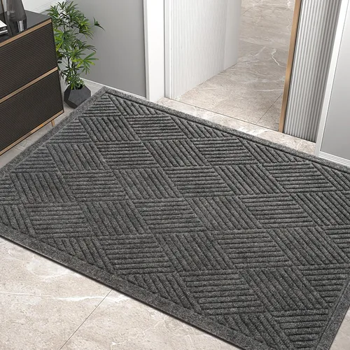 Vista 24 de HIYARD Alfombra resistente para puerta delantera, tapetes absorbentes para barro y suciedad, resistentes a manchas y decoloración, con respaldo