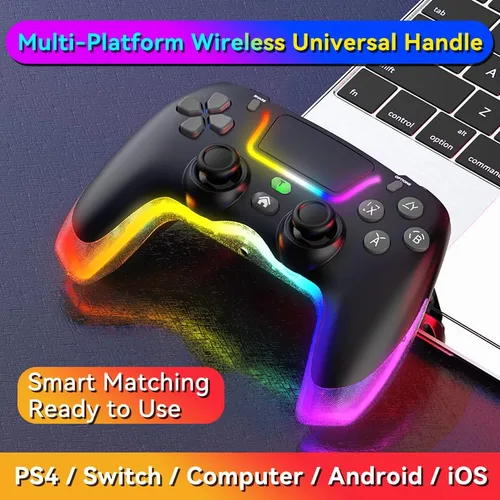 Vista 4 de RALAN PINK Wireless Controller Compatible with Playstation 4ProSlimfor PS4 Dualshock 4 Gamepad with Adjustable LED Lighting, 3.5mm Audio Jack and