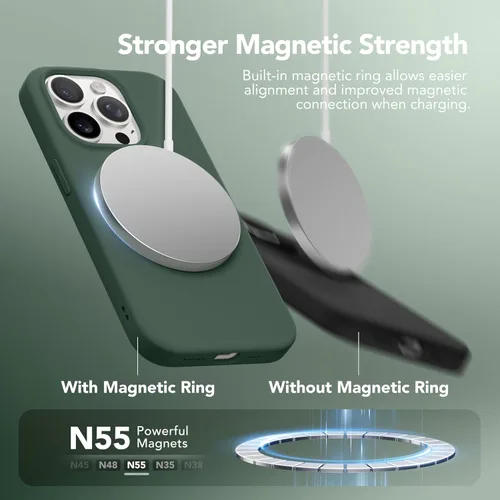 Vista 789 de GONEZ Funda magnética para iPhone 14, compatible con Magsafe, con protector de pantalla + protector de cámara, forro de microfibra antiarañazos