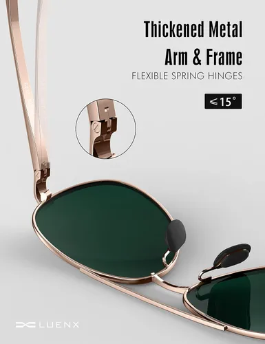 Vista 3 de LUENX - Lentes de sol polarizadas con protección UV 400 para hombre y mujer incluye funda