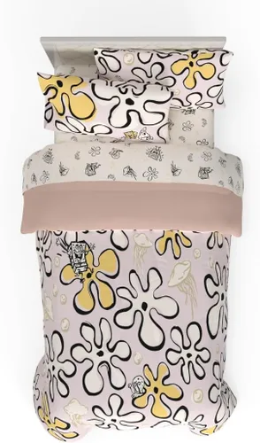 Vista 100 de Juego de ropa de cama clásico retro arcoíris de los Cariñositos, 7 piezas, edredón y sábanas supersuaves con funda de almohada, tamaño matrimonial