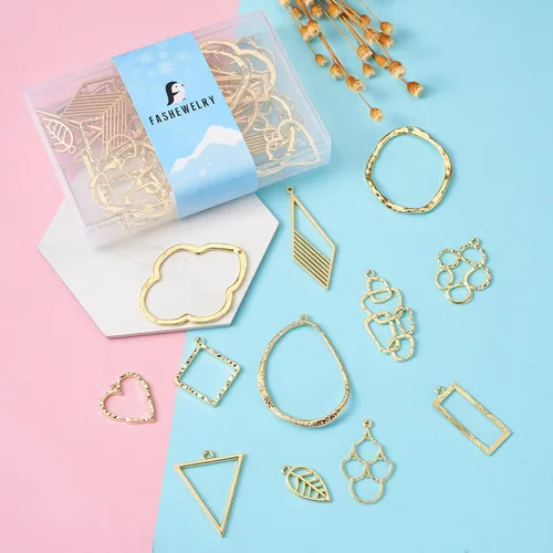 Vista 5 de Colgantes de bisel de espalda abierta con corazón de aleación, aleación, No es una piedra preciosa