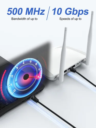 Vista 3 de Cable Ethernet corto de 0.5 pies, paquete de 2 cables de conexión Cat6 de 6 pulgadas (cable Cat 6, cable RJ45 de Internet, cable de red) 10 Gbps