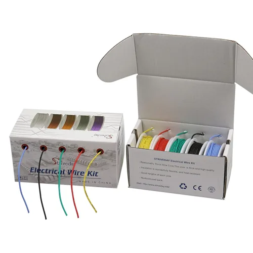 Vista 8 de Cable de conexión de cobre estañado de silicona flexible de 18 AWG, cable eléctrico trenzado de 600 V para proyectos electrónicos y eléctricos