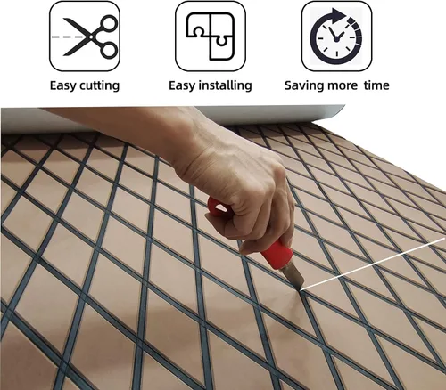 Vista 3 de Suelo de lancha de espuma EVA, cubierta de barco de teca sintética, cubierta marina, alfombrilla antideslizante para cubierta, yate, lancha motora