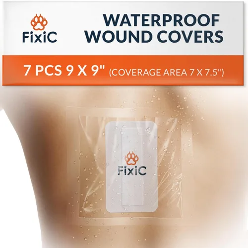 Vista 8 de Fixic Apósito de película transparente impermeable – Juego de 7 piezas, 7 x 7 pulgadas – Apósito transparente impermeable para cubrir heridas