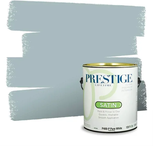 Vista 234 de Prestige Paints - Pintura exterior e imprimación en uno, 1 galón, plano, coincidencia comparable con Behr Misty Isle, P500-N-MQ5-62