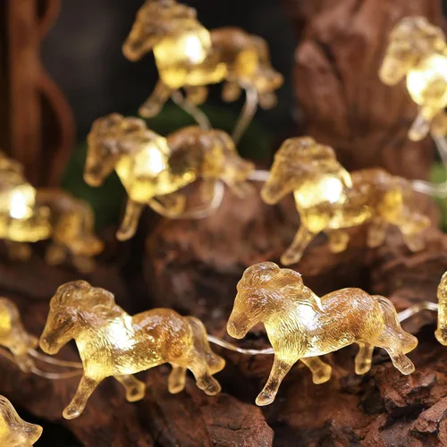 Vista 2 de Guirnalda de luces de poni para exteriores, impermeables, regalos para mujeres, funciona con pilas, decorativas, Acción de Gracias, Navidad, luces