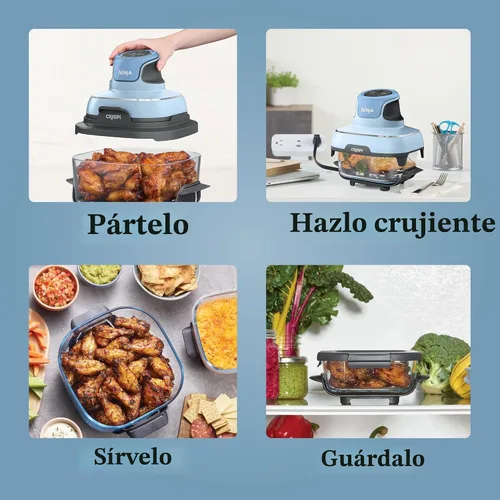 Vista 6 de Ninja Freidora de aire de vidrio Crispi, 4 en 1, gris, FN101GY