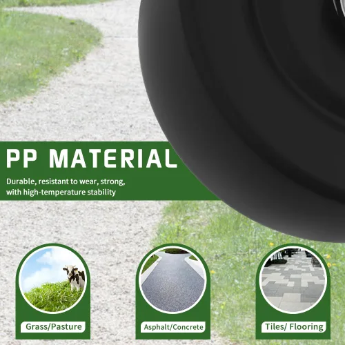 Vista 4 de Rueda de puerta con capacidad de 1650 libras para columpio de tubo de metal y puertas de madera, rueda de nailon resistente de 8 pulgadas, giratoria