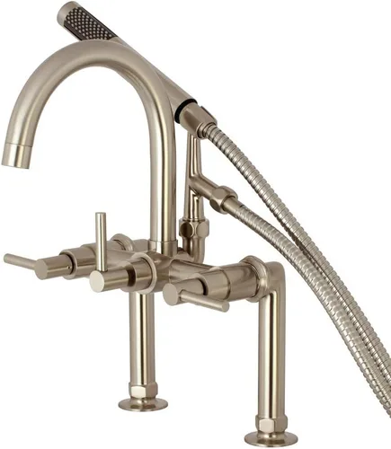 Vista 9 de Kingston Brass AE8107DL - Llenador de bañera con ducha de mano, latón cepillado