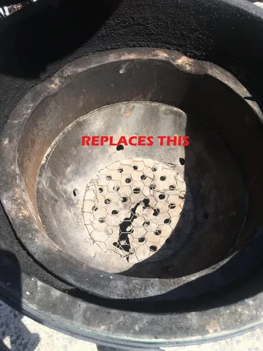 Vista 3 de Rejilla de fuego de acero inoxidable para caja de fuego Big Green Egg, LG Large.