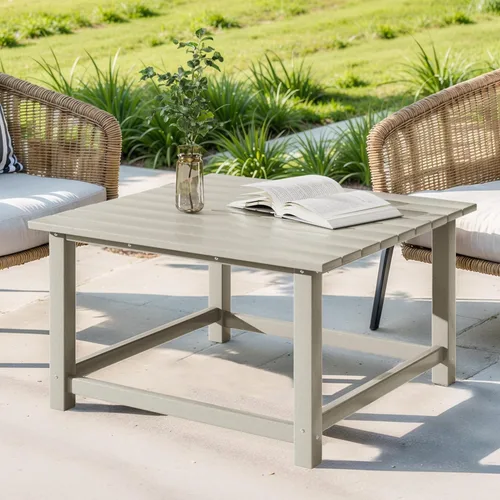 Vista 66 de Costaelm Mesas Laterales Cuadradas para Exteriores, Mesas de Patio Adirondack para Exteriores, Mesa Lateral de Patio de HDPE Resistente a