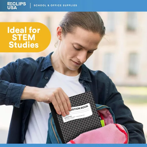 Vista 6 de Cuadernos de composición, cuadriculados, cuaderno de composición de papel gráfico, cuaderno de composición gráfico, 100 hojas, 9.75 x 7.50 pulgadas