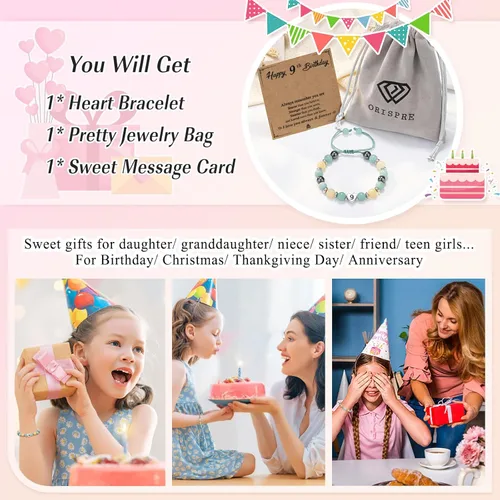 Vista 6 de Pulsera de cumpleaños de niña de 6 a 18 años de edad, regalo para hija, nieta, sobrina, amigos