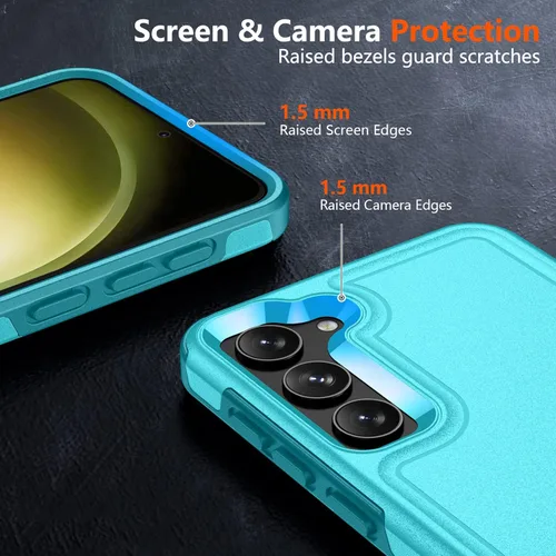 Vista 4 de SPIDERCASE Funda para Samsung Galaxy S23 protección contra caídas de grado militar de 10 pies paquete de 2 protector de pantalla de vidrio templado