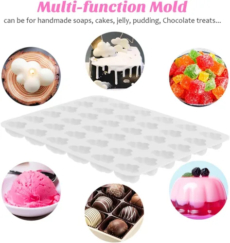 Vista 5 de UPKOCH Moldes de silicona en forma de nube, moldes de postre, fondant de gelatina, velas, dulces, chocolate, herramienta para hornear cubitos