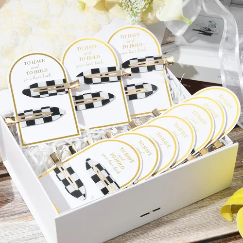 Vista 4 de 20 pinzas para el cabello de dama de honor, sin doblar, accesorios para el cabello de dama de honor, regalos, maquillaje, sin arrugas, con purpurina