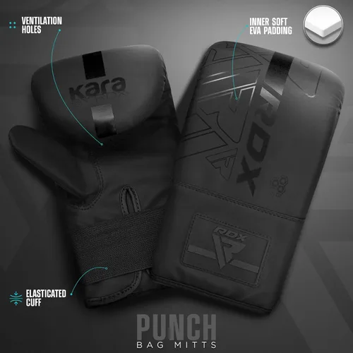 Vista 6 de RDX Saco de boxeo de doble ángulo de 4 pies con guantes y cadena colgante de 6 paneles – Uppercut & Body Shot Bolsa de boxeo pesada para Muay Thai