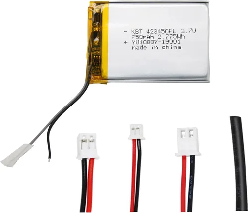 Vista 18 de Batería de polímero de litio KBT 3.7V 400mAh: 303040 Reemplazo de baterías de iones de litio recargables con conector JST 2.0 para grabadora