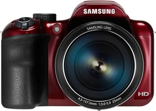 Vista 2 de Samsung WB1100F Cámara digital Smart WiFi & NFC de 16.2MP CCD con zoom óptico de 35x, pantalla LCD de 3.0" y video HD de 720p (Rojo)