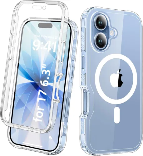 Vista 34 de Funda para iPhone 15 de cuerpo completo, protector de pantalla integrado, con protector de lente de cámara, [antiamarilleamiento], funda protectora