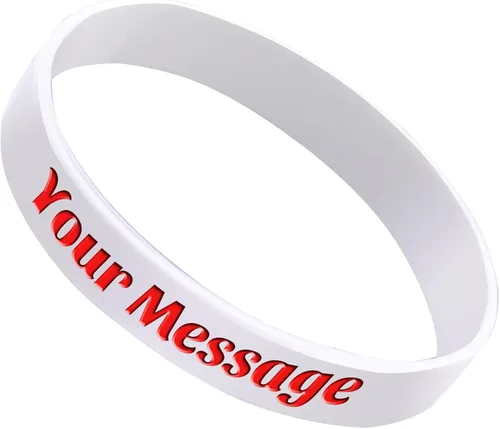 Vista 25 de 50 pulseras de silicona personalizadas para motivación, recuerdos de fiesta, eventos, cumpleaños, conciencia