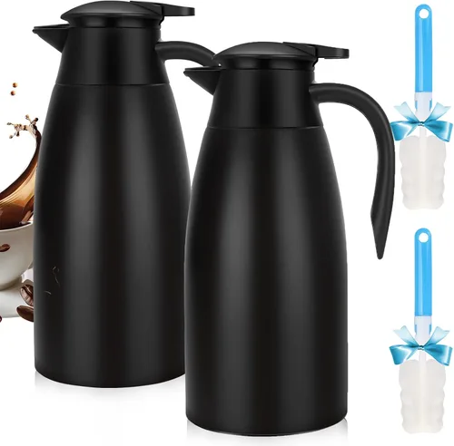 Jarras térmicas de café de 68 onzas para mantener el calor, jarra térmica de acero inoxidable de 2 litros, jarra aislada al vacío de doble pared