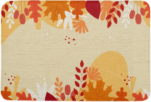 Fall Durable Bath Mat, Entrance Front Door Rug Shoes Mat Sponge Carpet, Indoor Non Slip Floor Bath Mat - Maple Leaf Red Orange Falling Leaves 16x24In