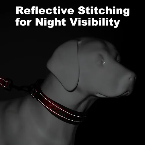 Vista 5 de Collar de perro personalizado, nombre bordado y número de teléfono, collar de nailon reflectante personalizado para mascotas, ajustable