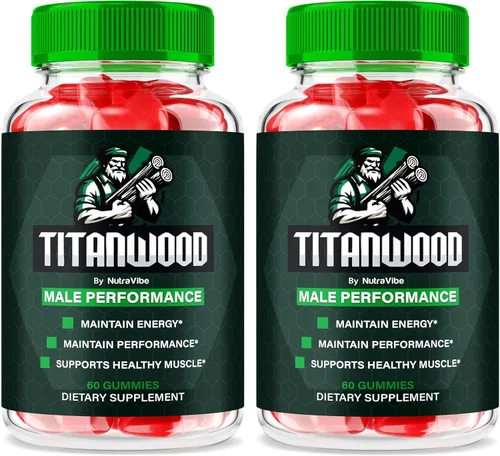 Paquete de 2 gomitas Titan Wood – Fórmula potente para energía, resistencia, impulso y soporte de rendimiento diario | Gomitas TitanWood de gran