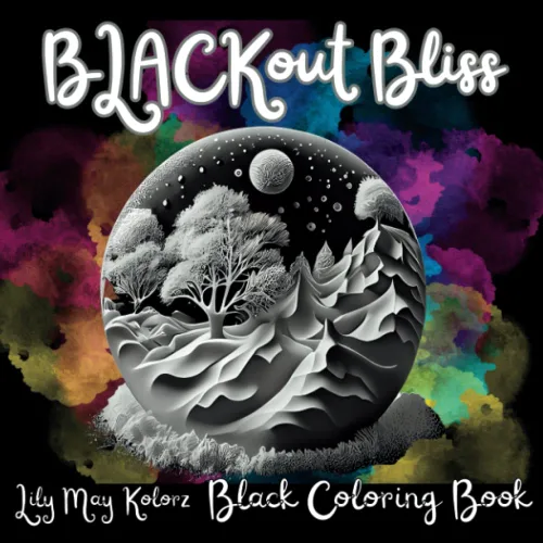 Blackout Bliss Black Background Aesthetic Coloring Book for Adults and Teens Black Coloring Pages for Stress and Relaxation with Flowers, Butterfly,