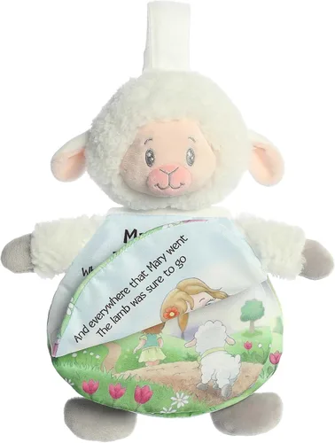 Vista 6 de Ebba™ Educational Story Pals™ Mary Had A Little Lamb - Animal de peluche para bebé, libro suave para acostarse, desarrollo sensorial, color blanco