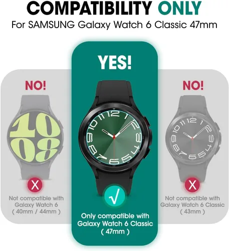 Vista 2 de SUPCASE Funda para Samsung Galaxy Watch 6 Classic de 1.772 pulgadas con correa (Unicorn Beetle Pro), [2 protectores de pantalla] funda protectora