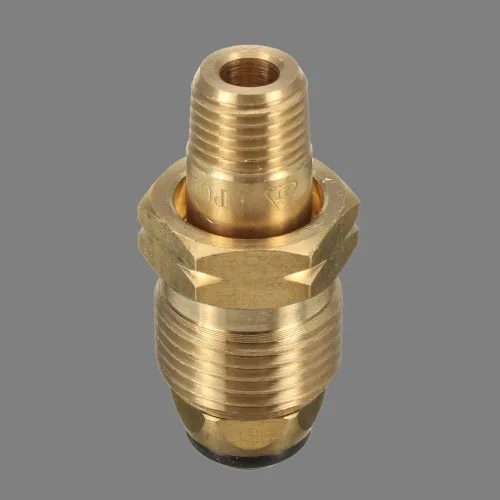 Vista 5 de 2 paquetes de adaptadores universales de tanque de cilindro de gas de propano LP LPG de montaje de conector de latón de flujo completo 1/4 '' 0.236