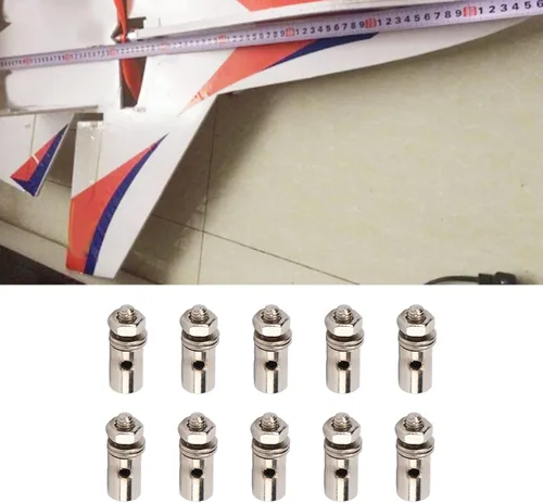 Vista 5 de plplaaoo Conectores de varilla de empuje RC de acero inoxidable, 10 unidadesjuego de 0.051 in servo conector de varilla de empuje, tapón de enlace