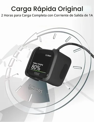 Vista 3 de Cargador de 3.3 pies para Fitbit Versa 1/Lite/SE Base de carga de repuesto