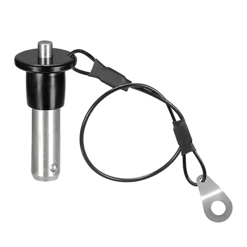 Vista 9 de uxcell Pernos de bloqueo de bola, pasador de liberación rápida con botón de presión de acero inoxidable 304 con alambre de 24 cm (5 mm-10 mm)