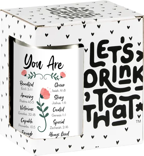 Taza con versículo bíblico y caja de regalo, regalos cristianos para mujeres de fe, regalos inspiradores para mujeres, regalos religiosos para