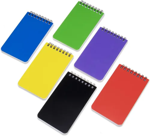 Vista 7 de QiCheng paquete de 6 cuadernos de bolsillo pequeños, cuaderno de bolsillo pequeño, cuadernos pequeños en espiral de 3X5 pulgadas (6)