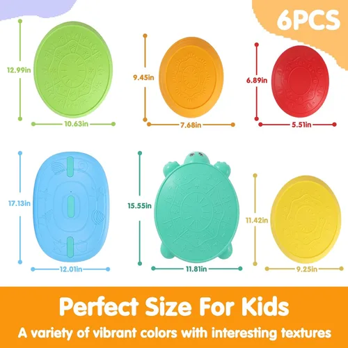 Vista 2 de HAPATOYS Tabla de Equilibrio y Piedras de Paso para Niños – 2 en 1 Piedras de Paso de Tortuga Antideslizantes y Tabla de Equilibrio para Equilibrio